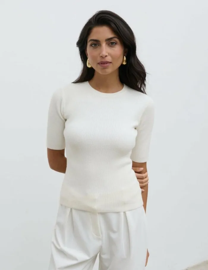 Pretty Lavish Knitwear Women Jayla Knit Top Cream