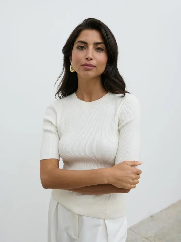 Pretty Lavish Knitwear Women Jayla Knit Top Cream