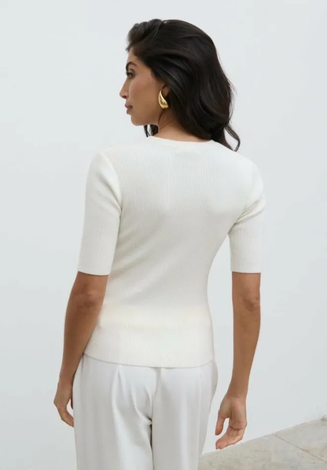 Pretty Lavish Knitwear Women Jayla Knit Top Cream