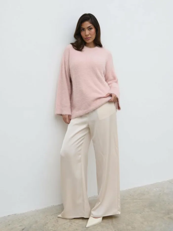 Pretty Lavish Knitwear Women Lula Fluffy Knit Jumper Pink