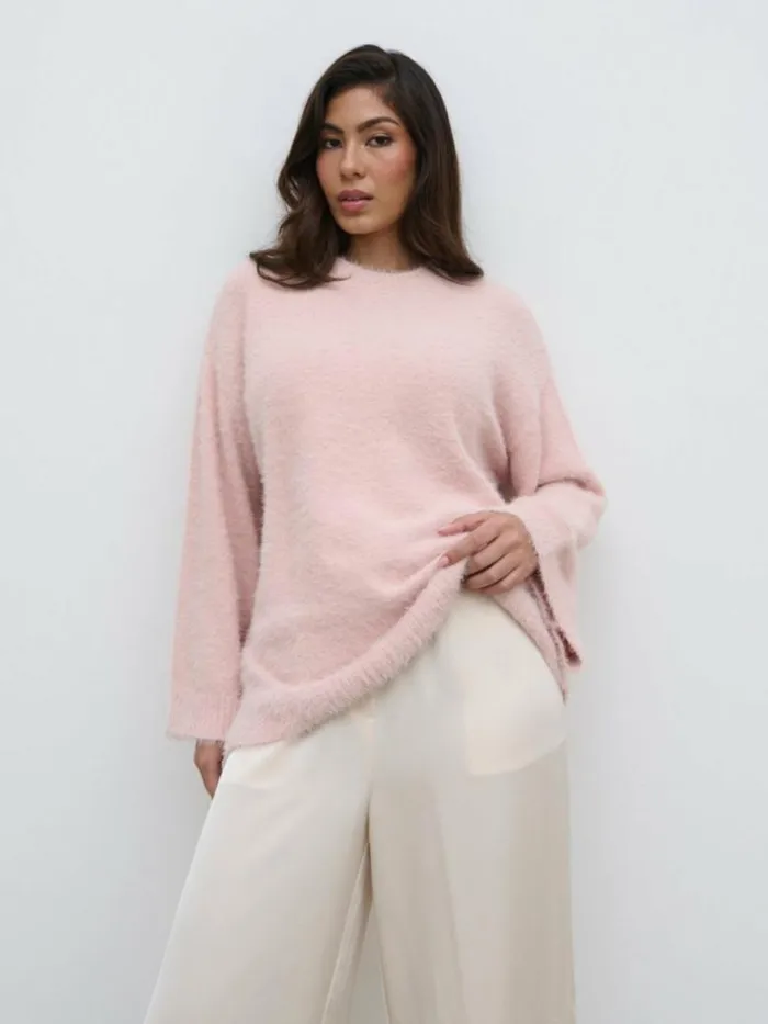 Pretty Lavish Knitwear Women Lula Fluffy Knit Jumper Pink