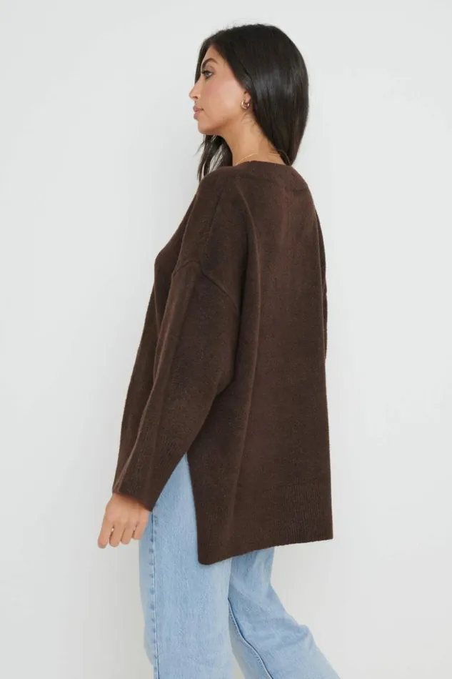 Pretty Lavish Knitwear Women Myla Oversized Jumper Brown