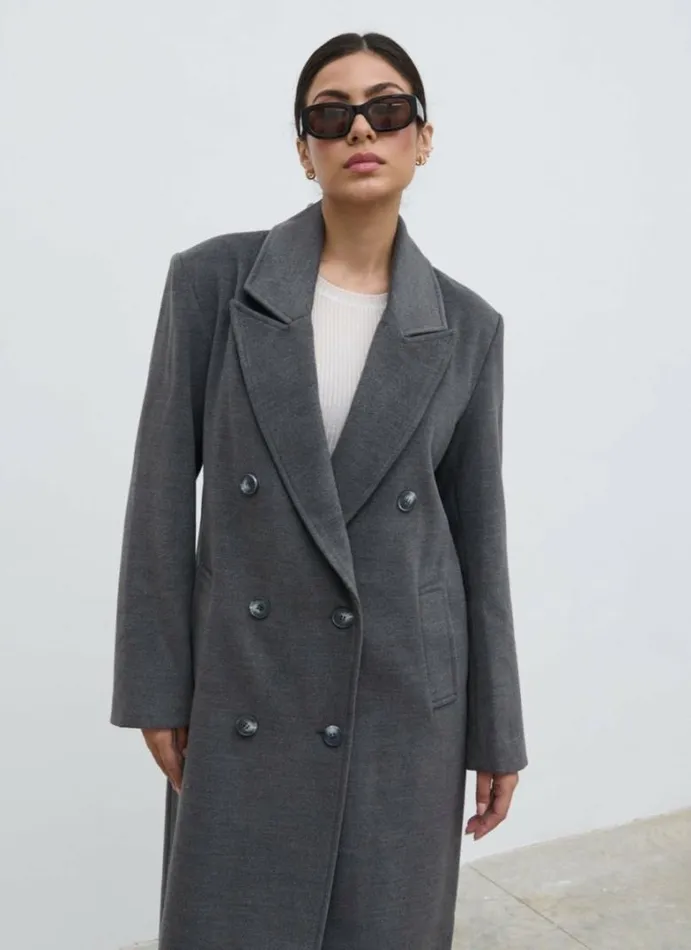 Pretty Lavish Outerwear Women Carissa Oversized Tailored Coat Grey