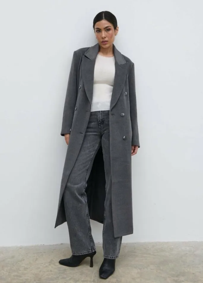 Pretty Lavish Outerwear Women Carissa Oversized Tailored Coat Grey