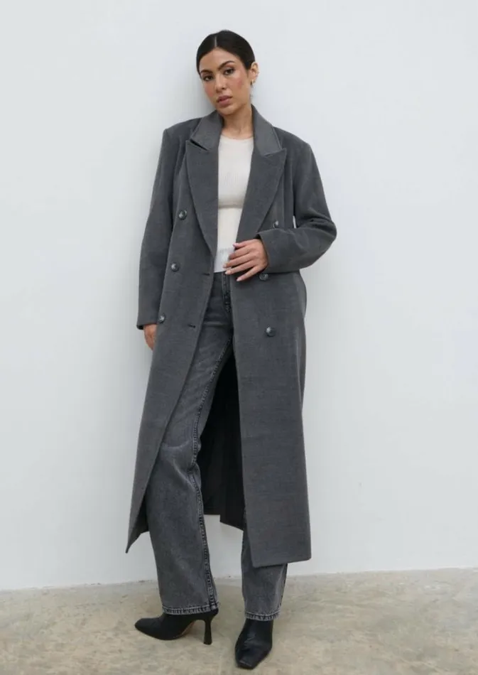 Pretty Lavish Outerwear Women Carissa Oversized Tailored Coat Grey