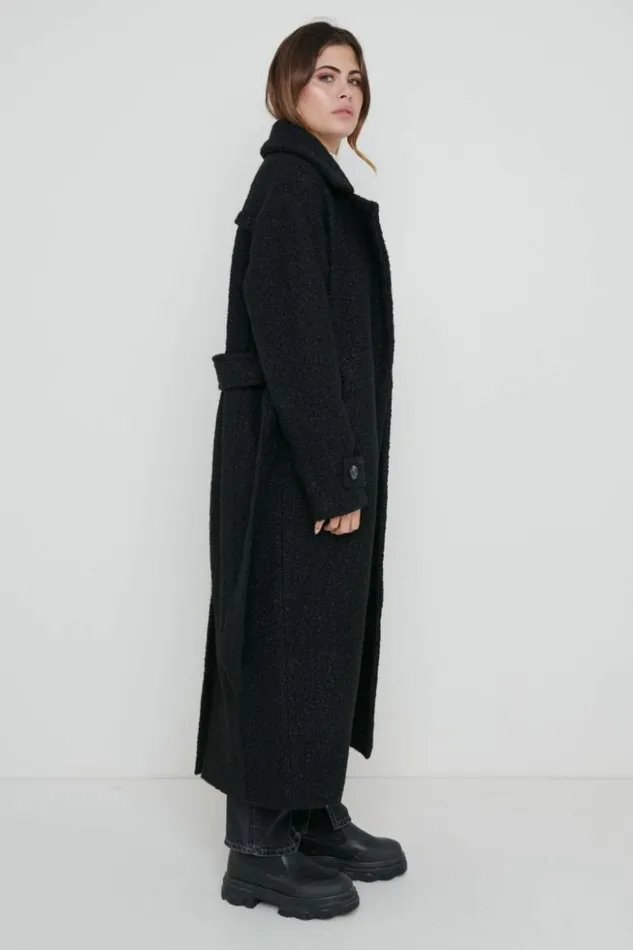 Pretty Lavish Outerwear Women Grayson Boucle Oversized Coat Black
