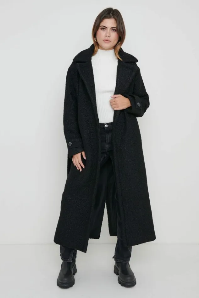 Pretty Lavish Outerwear Women Grayson Boucle Oversized Coat Black