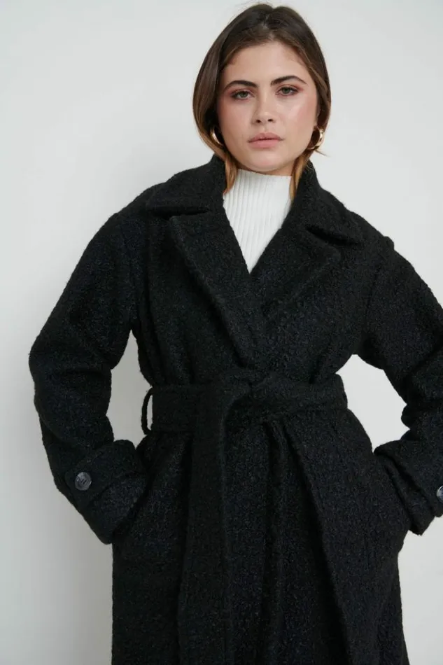 Pretty Lavish Outerwear Women Grayson Boucle Oversized Coat Black
