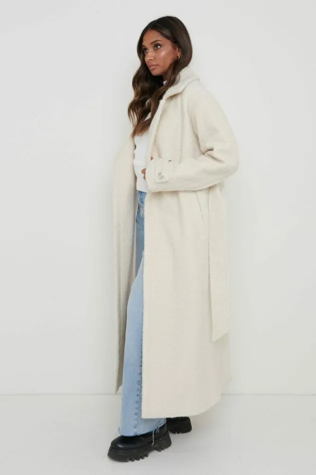 Pretty Lavish Outerwear Women Grayson Boucle Oversized Coat Cream