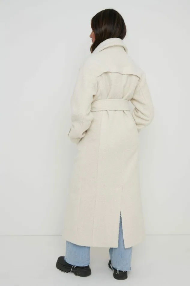 Pretty Lavish Outerwear Women Grayson Boucle Oversized Coat Cream