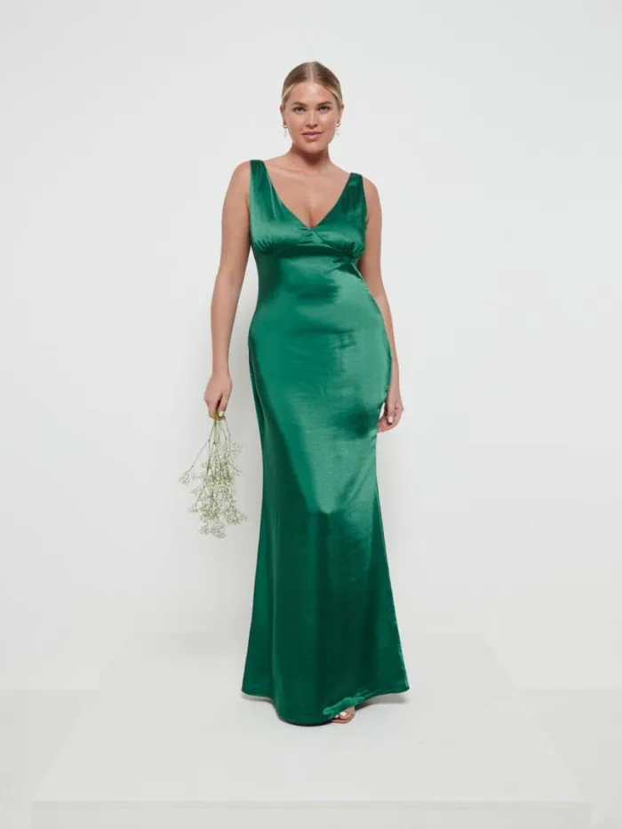 Pretty Lavish Satin Bridesmaid Dresses Women Esmee Maxi Bridesmaid Dress Emerald Pretty Lavish Satin Bridesmaid Dresses Women Esmee Maxi Bridesmaid Dress Emerald