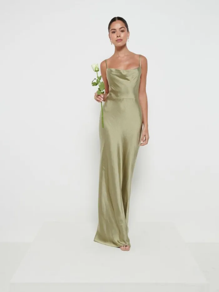 Pretty Lavish Satin Bridesmaid Dresses Women Keisha Maxi Bridesmaid Dress Olive Pretty Lavish Satin Bridesmaid Dresses Women Keisha Maxi Bridesmaid Dress Olive