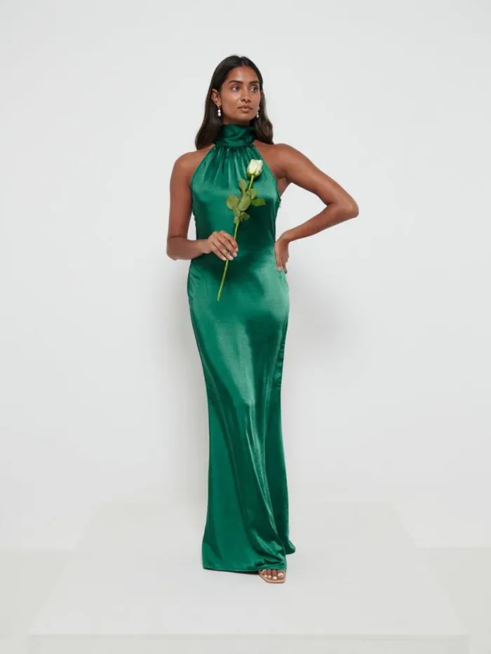 Pretty Lavish Satin Bridesmaid Dresses Women Odelle Maxi Bridesmaid Dress Emerald Pretty Lavish Satin Bridesmaid Dresses Women Odelle Maxi Bridesmaid Dress Emerald