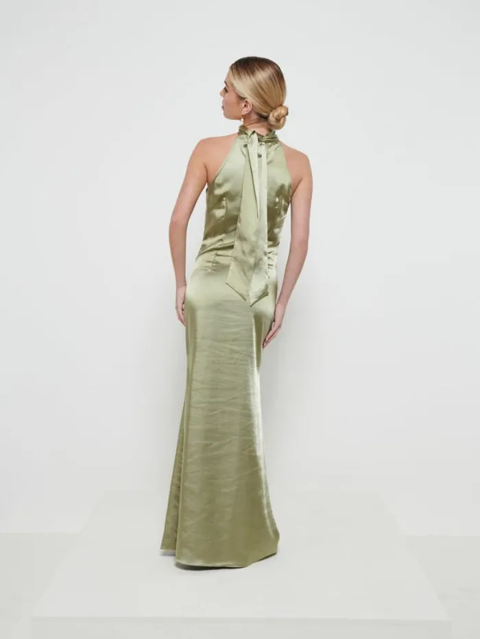 Pretty Lavish Satin Bridesmaid Dresses Women Odelle Maxi Bridesmaid Dress Olive
