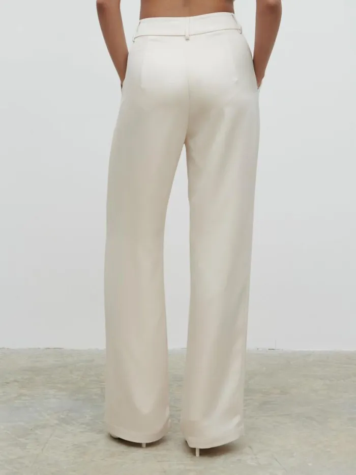 Pretty Lavish Sets Women Callie Satin Suit Trousers White