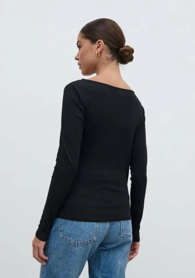 Pretty Lavish Tops Women Aubrie SemiSheer Jersey Top Black