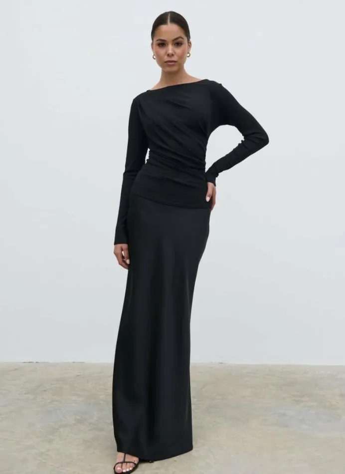 Pretty Lavish Tops Women Aubrie SemiSheer Jersey Top Black