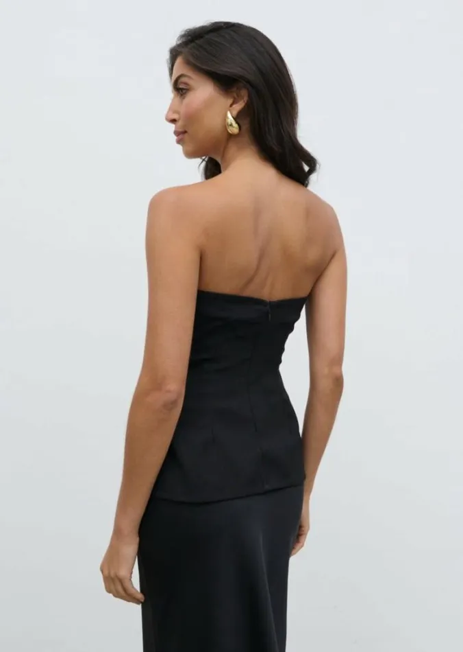 Pretty Lavish Tops Women Avis Bandeau Embellished Top Black