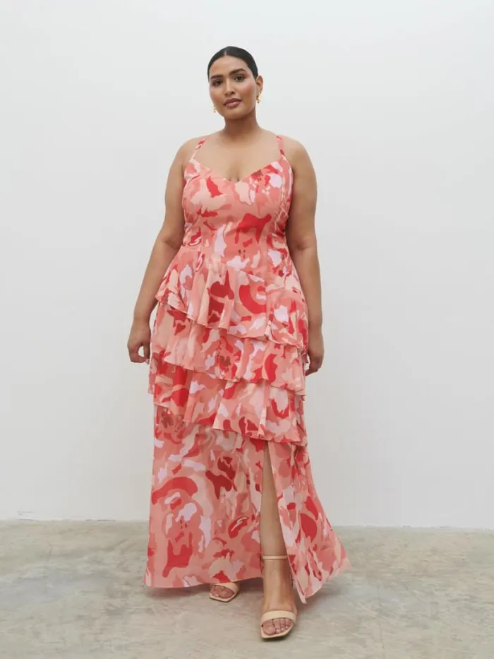 Pretty Lavish Wedding Guest Women Hettie Maxi Dress Curve Abstract Multi Floral Pretty Lavish Wedding Guest Women Hettie Maxi Dress Curve Abstract Multi Floral