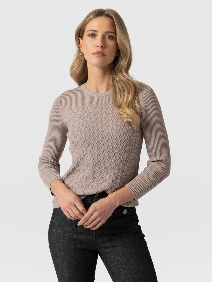 Primrose Knit Sweater 8211 Malt Malt Women Saint And Sofia Knitwear