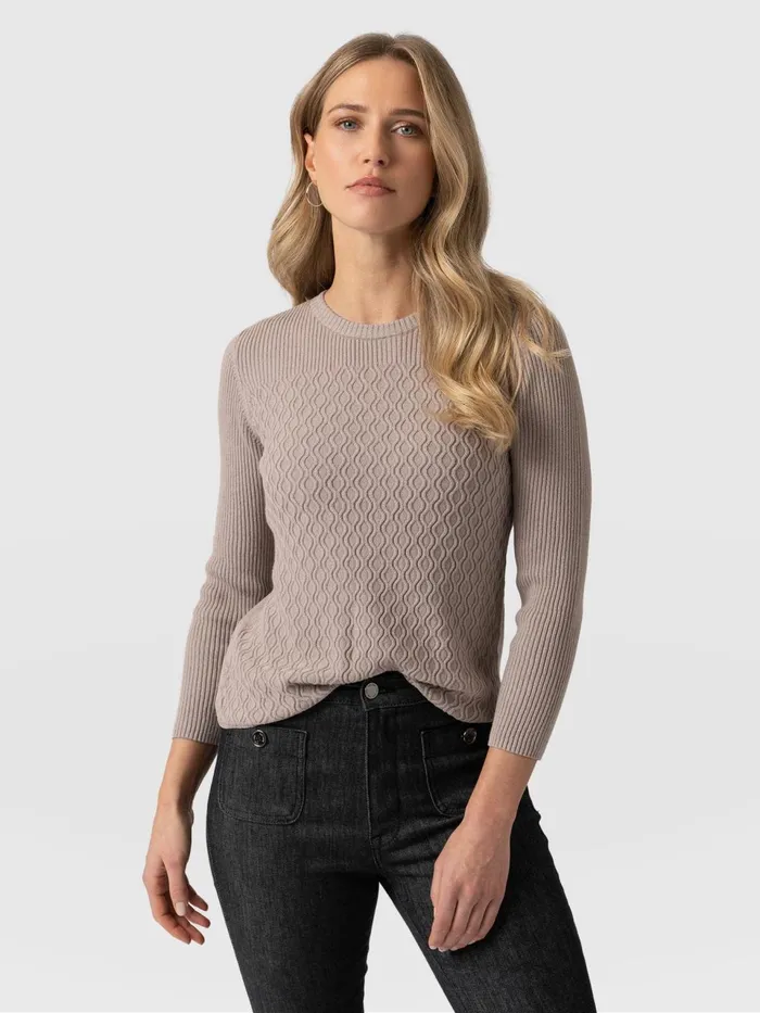 Primrose Knit Sweater 8211 Malt Malt Women Saint And Sofia Knitwear