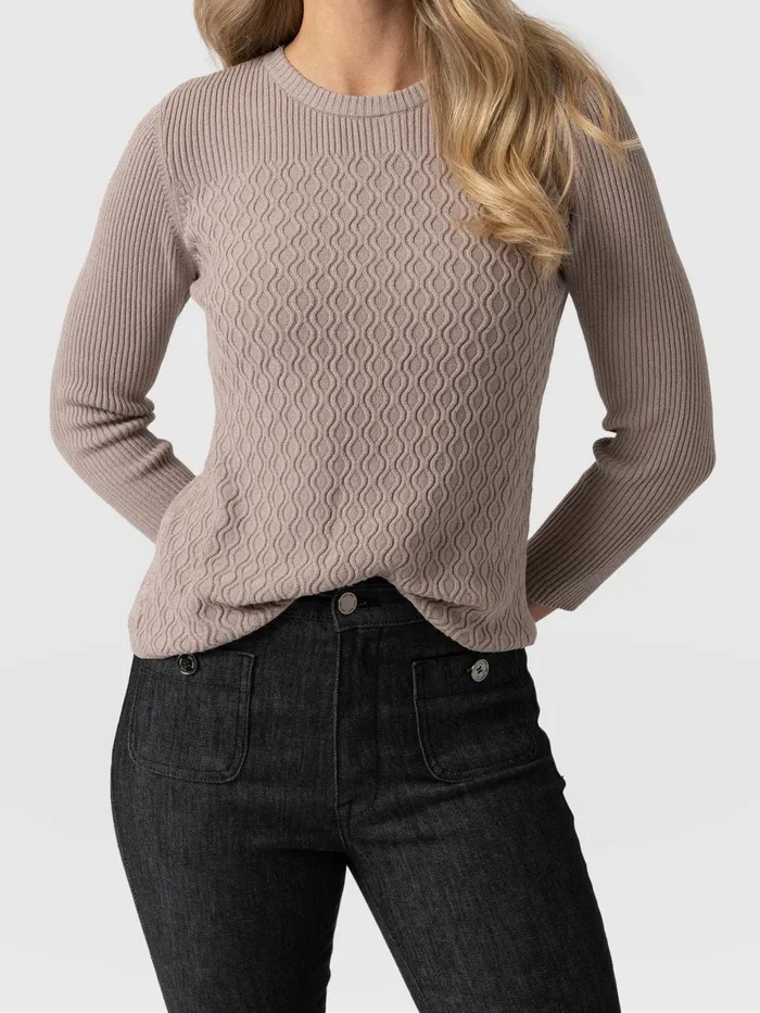 Primrose Knit Sweater 8211 Malt Malt Women Saint And Sofia Knitwear