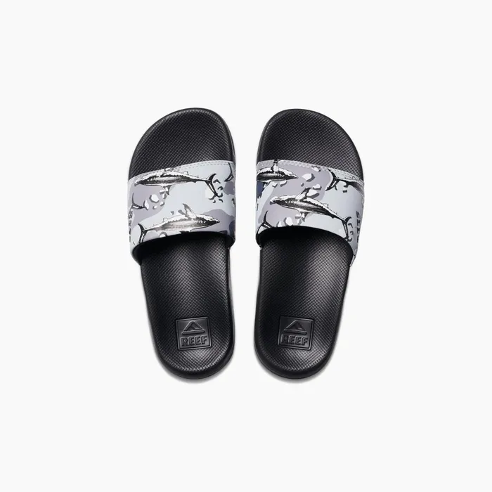 Reef Kids 58 Years One Slide Grey Camo Shark