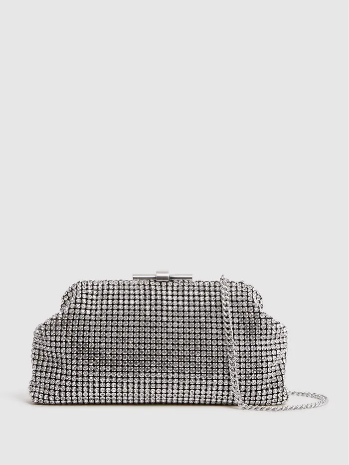 Reiss Bags Adaline Embellished Clutch Bag Opal 8211 Women