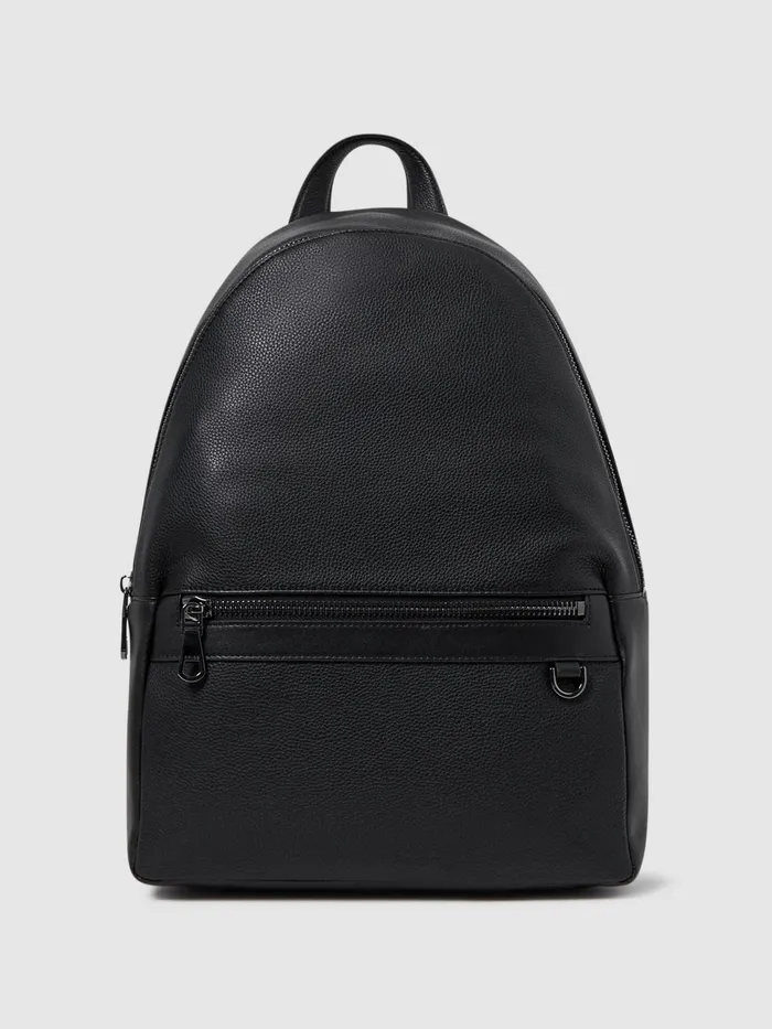 Reiss Bags and Wallets Drew Leather Zipped Backpack Black 8211 Men