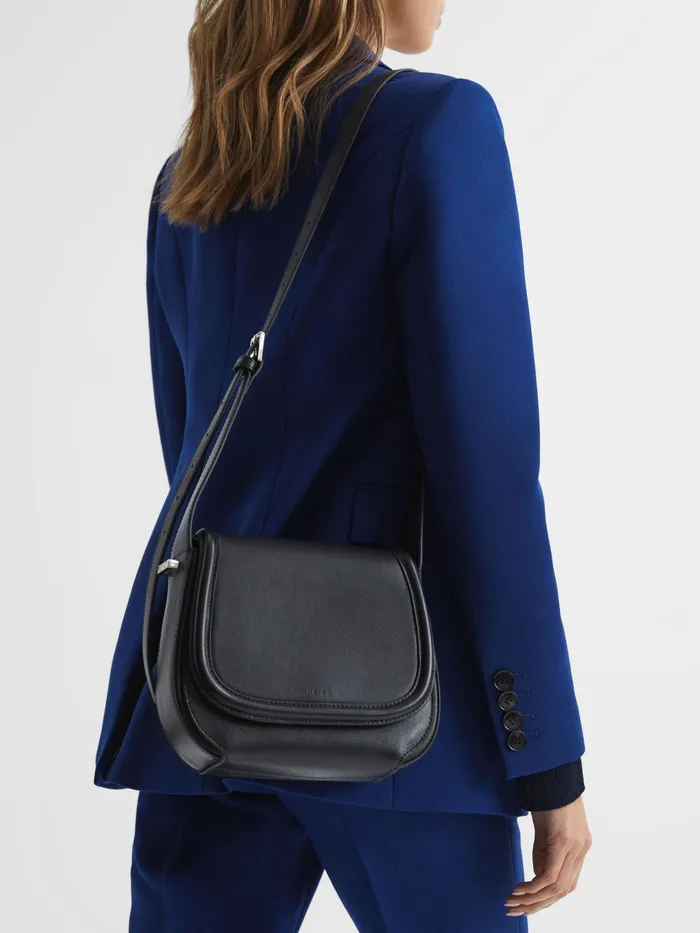 Reiss Bags Cleo Leather Saddle Bag Black 8211 Women