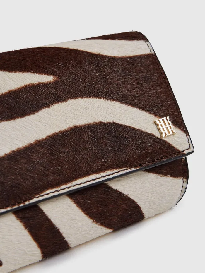 Reiss Bags Dakota Zebra Calf Hair Baguette Bag Mocha 8211 Women