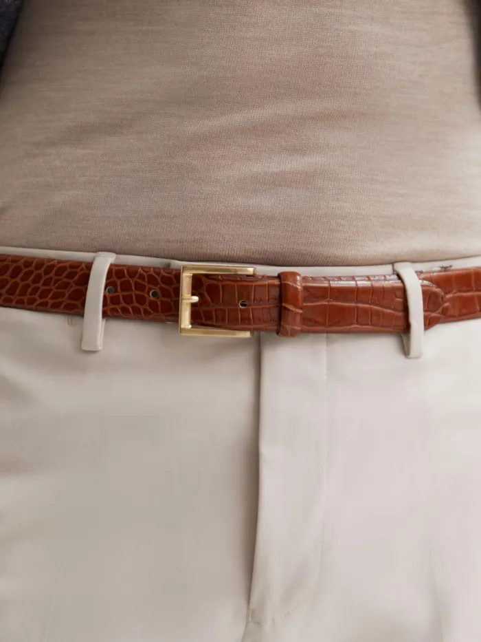 Reiss Belts Albany Leather Belt Blackgunmetal 8211 Men