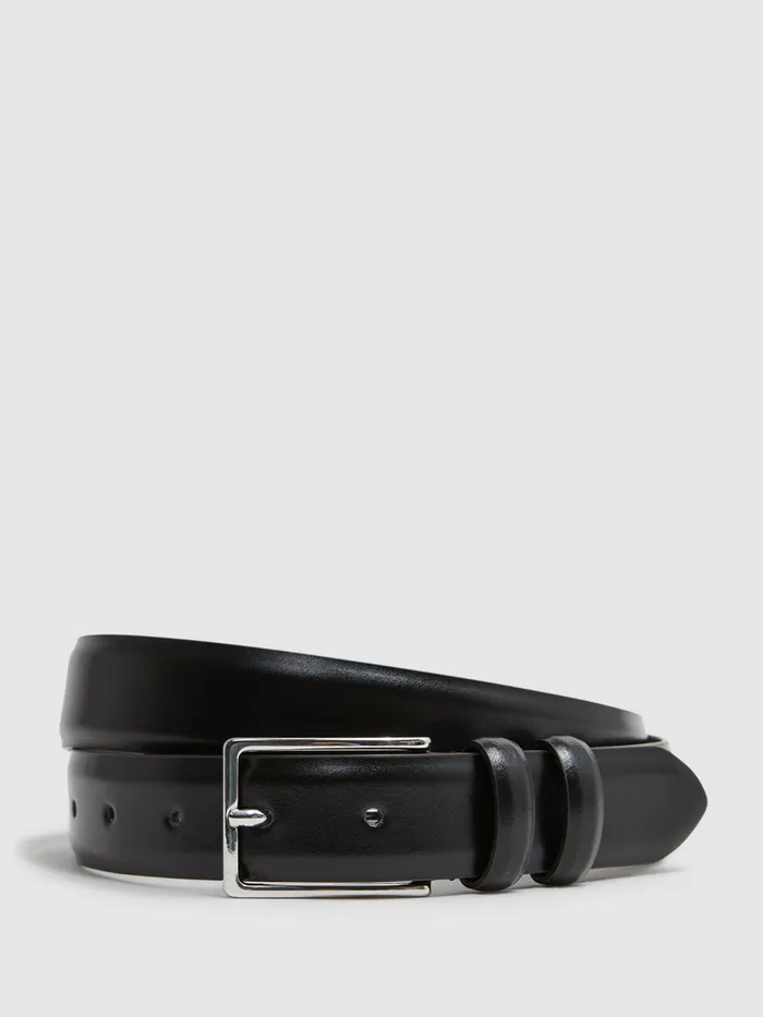 Reiss Belts Dante Smooth Leather Belt Black 8211 Men