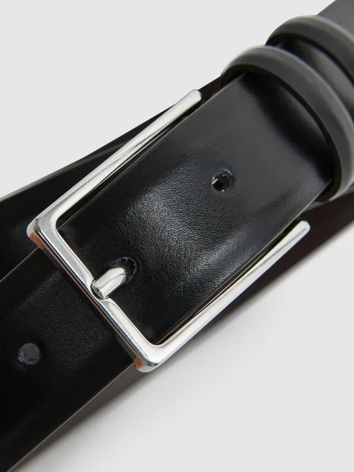 Reiss Belts Dante Smooth Leather Belt Black 8211 Men