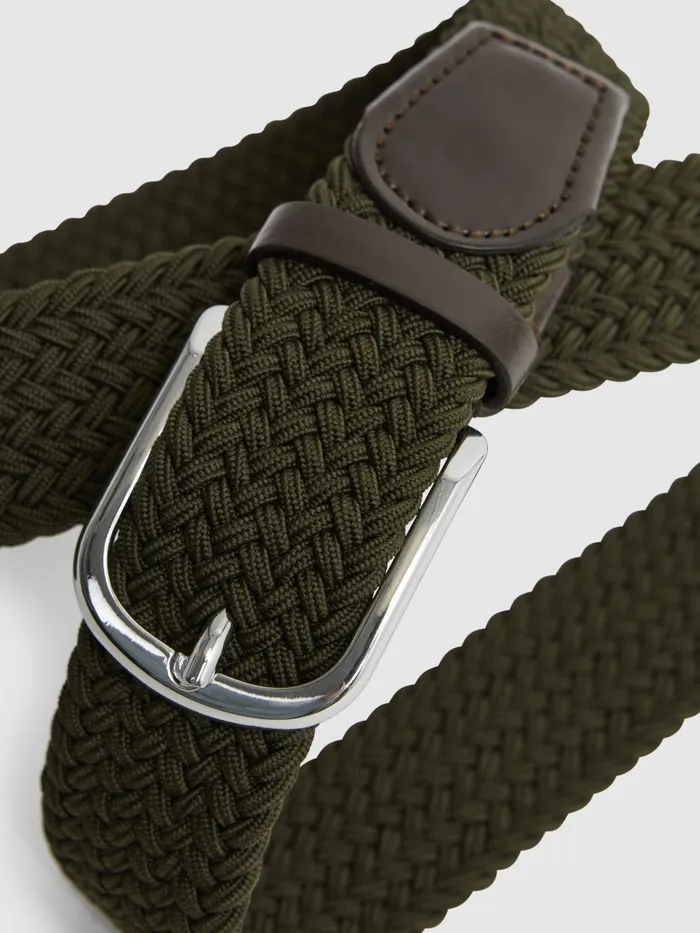 Reiss Belts Elmont Woven Belt Khaki 8211 Men