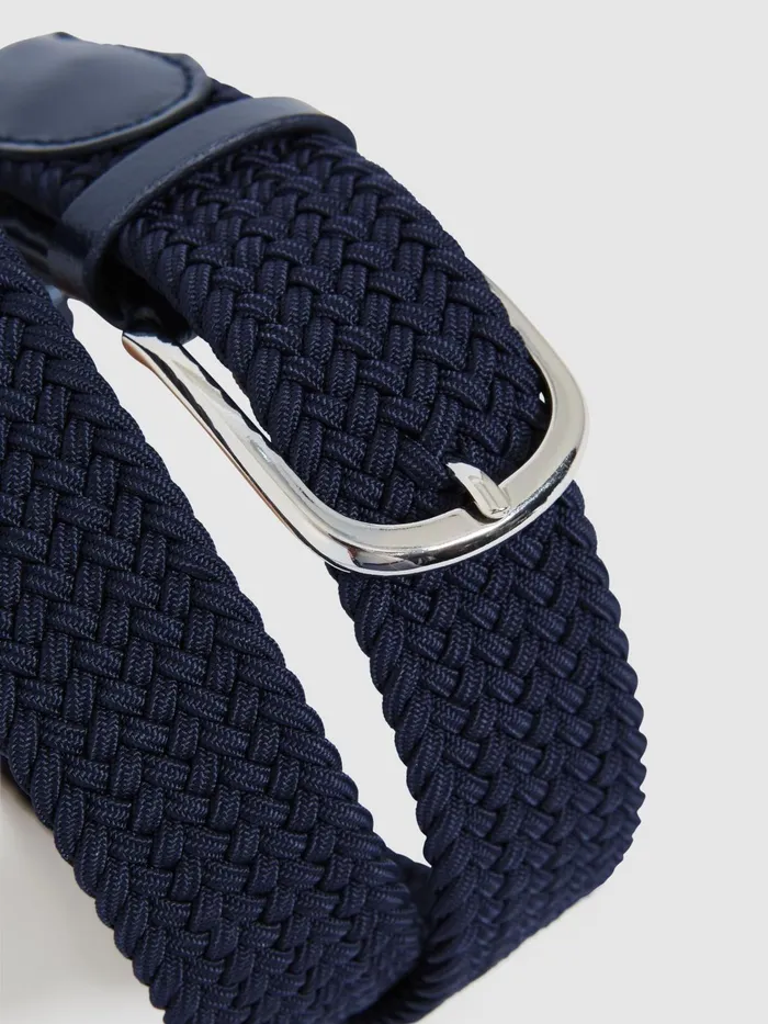 Reiss Belts Elmont Woven Belt Navy 8211 Men