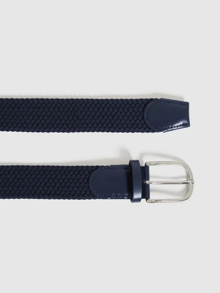 Reiss Belts Elmont Woven Belt Navy 8211 Men