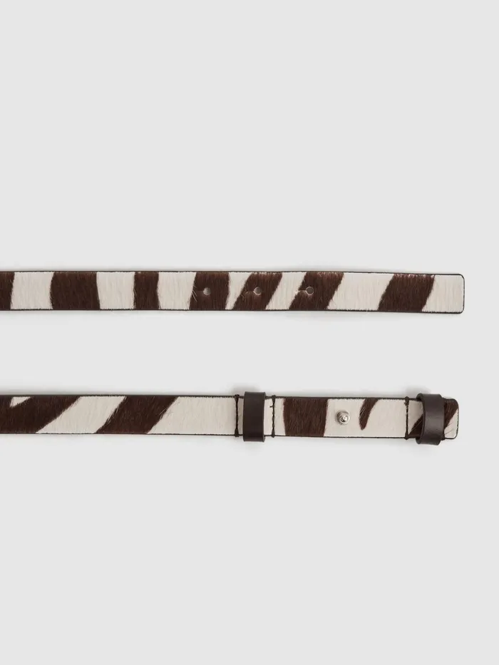 Reiss Belts Hayley Leather Square Hinge Belt Chocolateecru 8211 Women