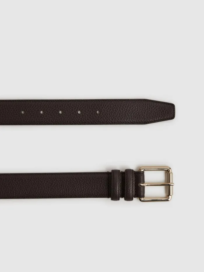 Reiss Belts Lucas Grained Leather Belt Black 8211 Men
