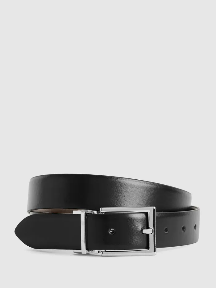 Reiss Belts Ricky Reversible Leather Belt Black 8211 Men