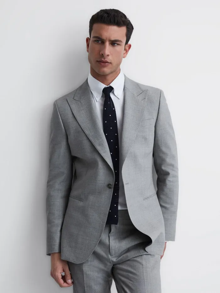 Reiss Blazers Arrow Slim Fit Single Breasted Wool Blend Blazer Soft Grey 8211 Men Reiss Blazers Arrow Slim Fit Single Breasted Wool Blend Blazer Soft Grey 8211 Men