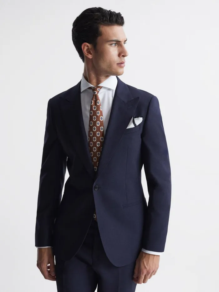 Reiss Blazers Bold Single Breasted Wool Blazer Navy 8211 Men