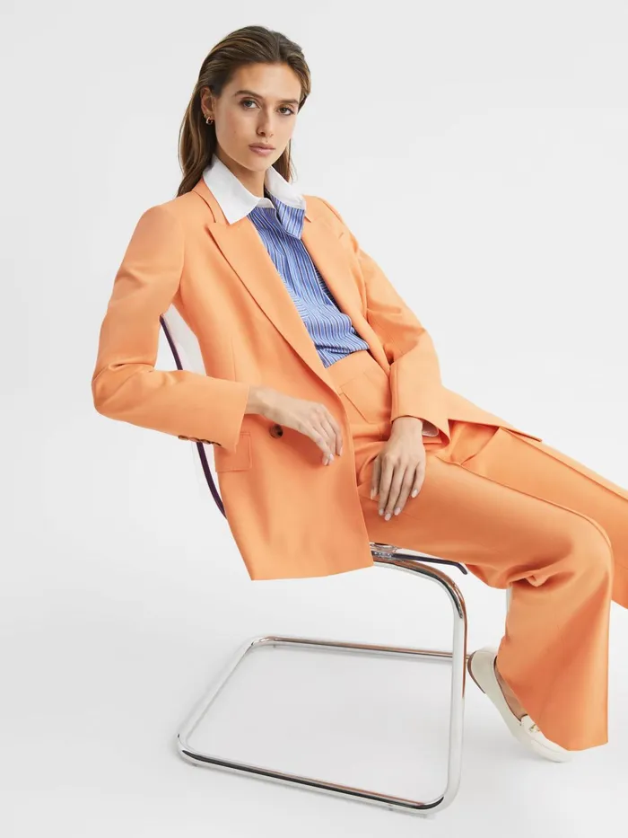Reiss Blazers Emmy Wool Blend Double Breasted Blazer Orange 8211 Women