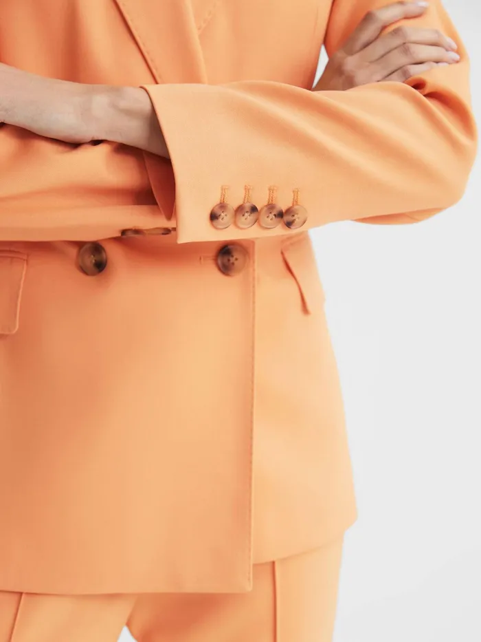 Reiss Blazers Emmy Wool Blend Double Breasted Blazer Orange 8211 Women