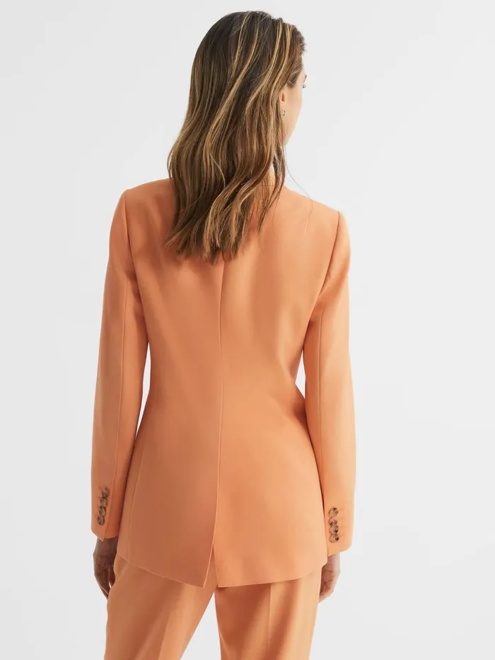 Reiss Blazers Emmy Wool Blend Double Breasted Blazer Orange 8211 Women