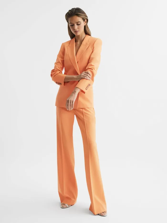 Reiss Blazers Emmy Wool Blend Double Breasted Blazer Orange 8211 Women