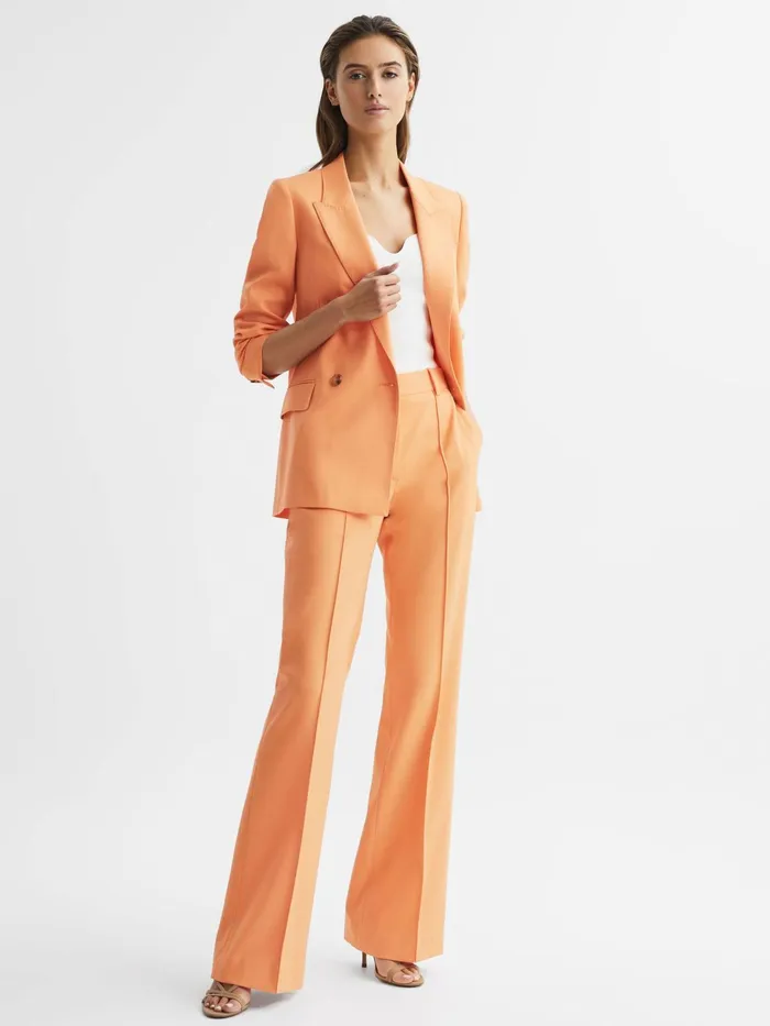 Reiss Blazers Emmy Wool Blend Double Breasted Blazer Orange 8211 Women