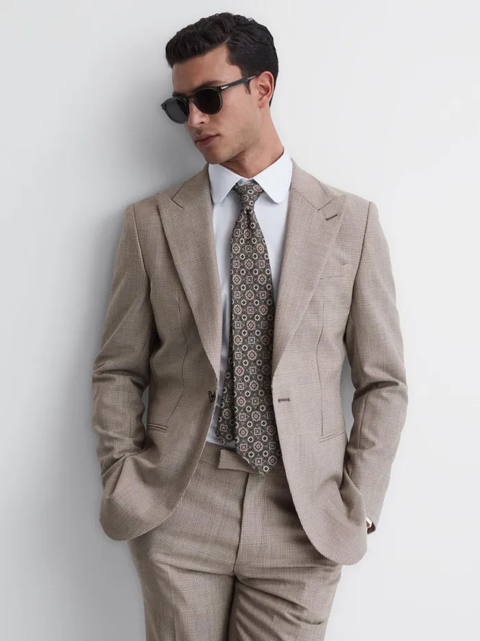 Reiss Blazers Pew Slim Fit Wool Single Breasted Puppytooth Blazer Brown 8211 Men Reiss Blazers Pew Slim Fit Wool Single Breasted Puppytooth Blazer Brown 8211 Men