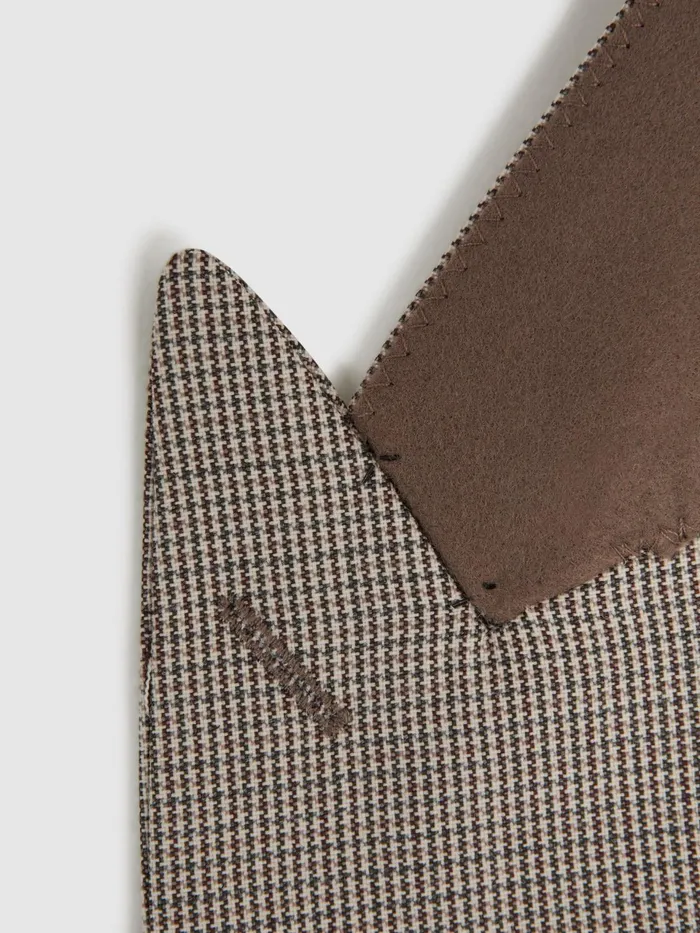Reiss Blazers Pew Slim Fit Wool Single Breasted Puppytooth Blazer Brown 8211 Men