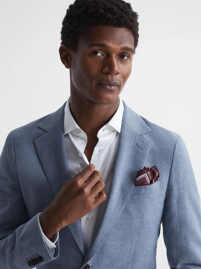 Reiss Blazers Ravenswood Single Breasted Patch Pocket Blazer Soft Blue 8211 Men